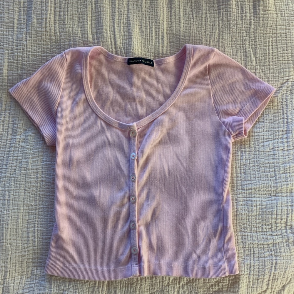 RARE Brandy Melville baby pink zelly top